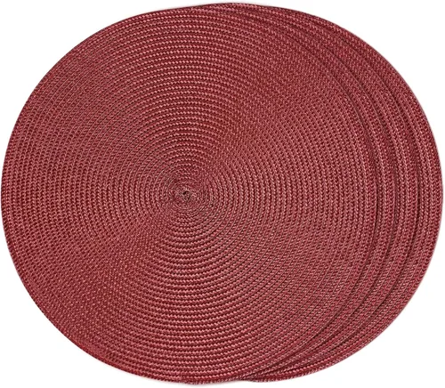 Miniatura 61 de FunWheat Juego de 6 manteles individuales redondos trenzados para mesas de comedor, tejidos, lavables, antideslizantes, de 15 pulgadas