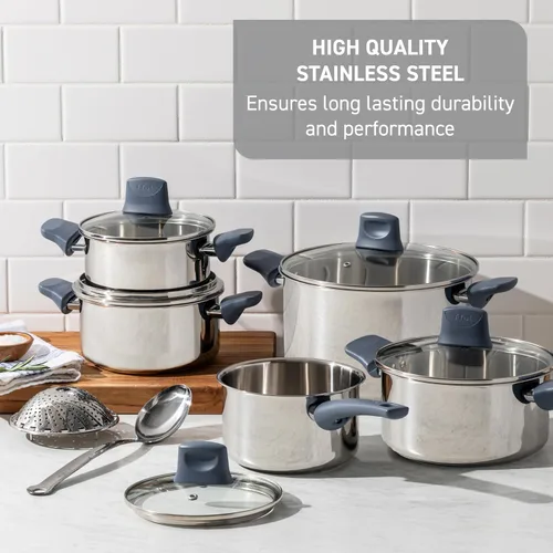 Miniatura 3 de Conjunto de utensilios de cocina T-Fal Essentials de acero inoxidable, 12 piezas, compatible con inducción, apto para horno a 350F, juego de cocina