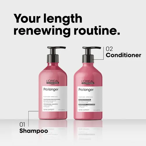Miniatura 4 de L'Oréal Professionnel Paris Juego de champú y acondicionador profesional más largo que reduce la rotura y la apariencia de las puntas abiertas