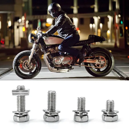 Miniatura 6 de Kit de 56 tuercas y pernos de terminales de batería de motocicleta de acero inoxidable, M6 x 0.394 in, 0.472 in, 0.630 in, 0.787 in, Kit de tuercas