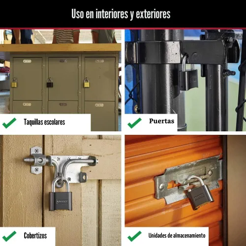 Miniatura 2 de Master Lock Candado de Combinación Negro, Establece Tu Propia Combinación, Candados Resistentes a la Intemperie para Interiores y Exteriores