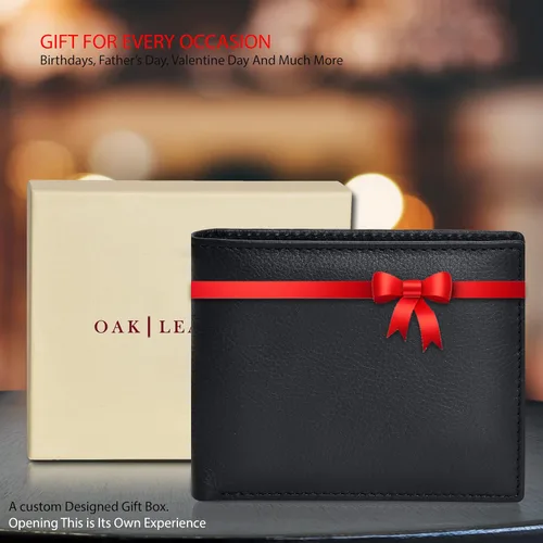 Miniatura 7 de Carteras RFID delgadas para hombres - Cartera de bolsillo frontal de piel genuina