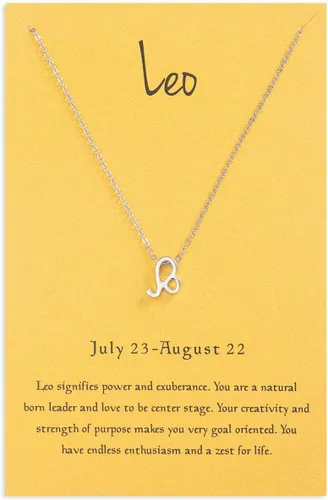 Zealmer - Collar chapado en oro de 18 quilates con colgante de letra del los 12 signos del zodiaco, para mujeres y niñas, regalo de cumpleaños de 18