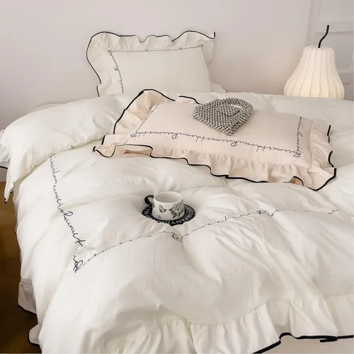 Miniatura 52 de AOJIM Blue & Brown Striped Duvet Cover Set Twin Size 100% Washed Cotton Stripe Bedding Set 3-Piece, Soft Zipper Comforter Cover and 2 Pillowcases