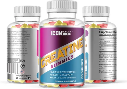 Miniatura 5 de Gomitas de creatina Monohidrato de creatina Crecimiento muscular y fuerza Recuperación de entrenamiento Sabores naturales