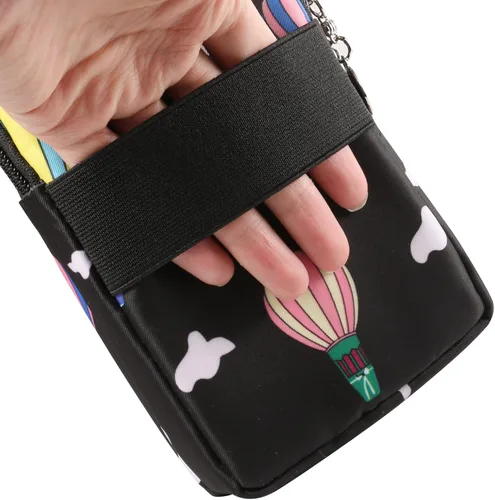 Miniatura 6 de Bolsa de viaje para teléfono celular, bolsa cruzada para Galaxy S25 Ultra S24 Ultra S25+ S24 FE A16 A36 Moto G 5G 2025 OnePlus 13 Negro y globo