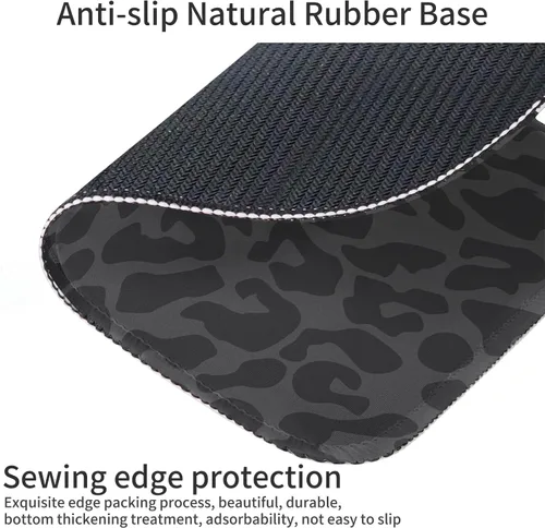 Miniatura 5 de Seorsok Alfombrilla de mouse de leopardo negro, alfombrilla cuadrada impermeable para mouse, base de goma antideslizante, para computadora portátil
