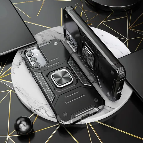Miniatura 6 de Funda para Galaxy A15 con protector de pantalla negro para hombres y niños, cubierta híbrida de prueba de caídas con soporte para tarjeta de montaje