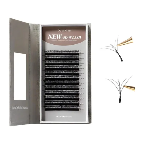 Extensiones de pestañas en forma de 5D W, suministros de 0.003 in de grosor, rizo D, 0.315-0.591 in, bandeja mixta, pestañas suaves y esponjosas,
