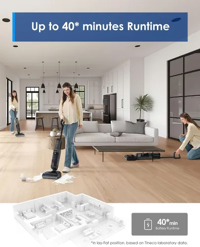 Miniatura 8 de Tineco Floor ONE i6 Stretch Aspiradora Húmeda y Seca, Aspiradora y Trapeadora Todo en Uno, Succión Potente de 20kpa, Hasta 40 Minutos de Tiempo