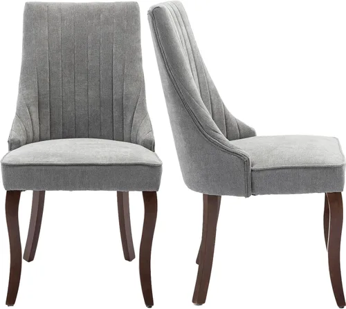 Miniatura 26 de ODUSE-DAILY Juego de 2 sillas de comedor de mediados del siglo en color beige, juego de 2 sillas modernas para cocina y comedor, sillas tapizadas