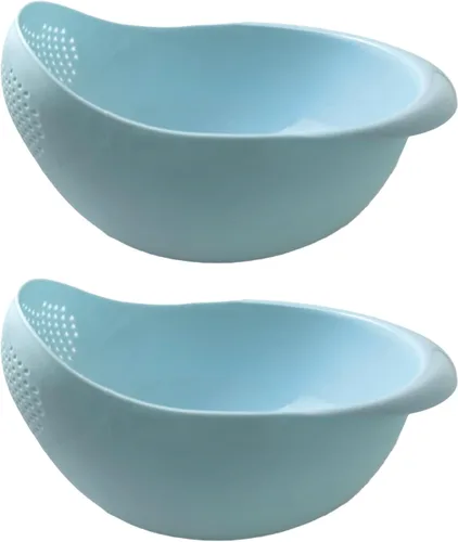 Miniatura 11 de Colador de arroz 2 en 1, cesta de filtro de limpieza de verduras y frutas, 2 piezas resistentes y fáciles de usar accesorios de herramientas de Azul