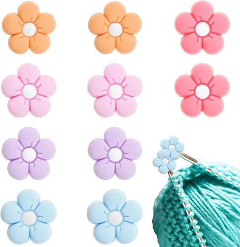 Miniatura 13 de Paquete de 10 tapones de aguja de protección de punta de abeja, herramientas de tejer, accesorios para tejer Abeja colorida