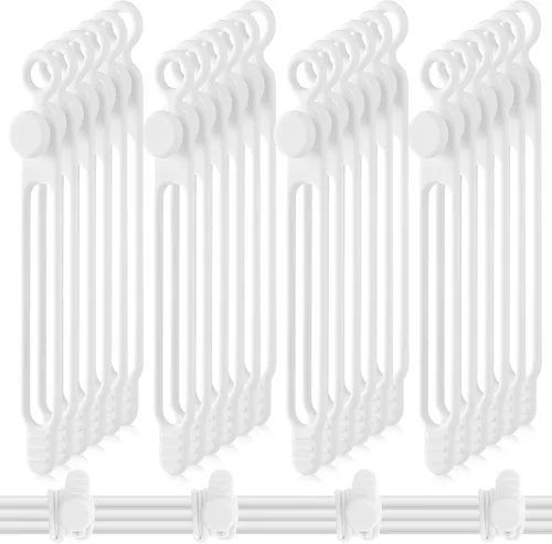 Miniatura 9 de Nuanchu 40 bridas de silicona reutilizables, correas ajustables, organizador de cables de carga multiusos para sujetar cables de carga