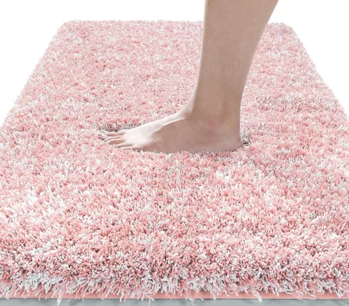 Miniatura 47 de Yimobra Alfombra de baño de felpa esponjosa, súper lanuda suave, cómoda, antideslizante, absorbente de agua, alfombra de baño de microfibra que se