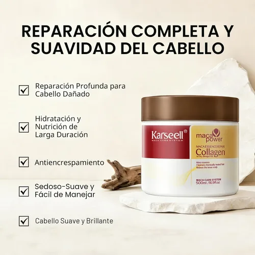 Miniatura 4 de Karseell Tratamiento capilar con colágeno, reparación profunda, acondicionador, aceite de argán, colágeno para el cabello, esencia para cabello seco