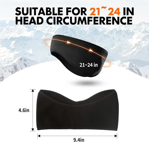 Miniatura 6 de Invierno de forro polar calentadores de orejas para hombres, mujeres, niños, esquí, correr, ciclismo