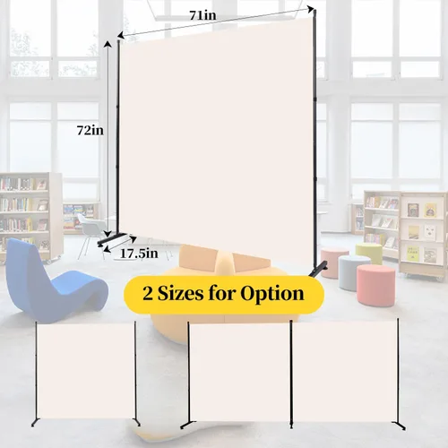 Miniatura 5 de Divisor de habitación, pantalla de privacidad de un solo panel de 6 pies, divisor de pared de tela ancha para interiores para separación