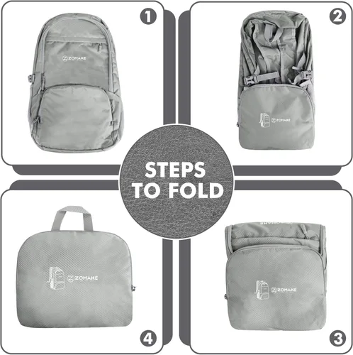 Miniatura 5 de ZOMAKE Mochila plegable ligera de 30 litros, mochilas de senderismo plegables resistentes al agua, mochila plegable compacta para viajes