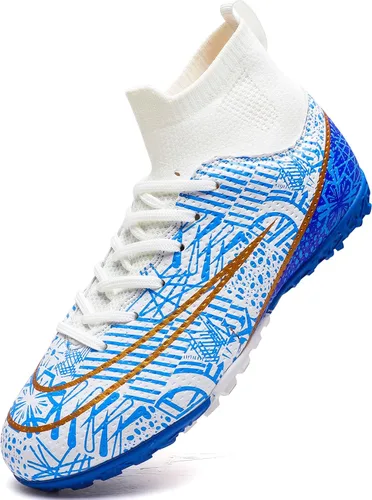 YANGTAOZI Zapatos de fútbol de césped para niños y niñas, jóvenes, para interiores y exteriores, zapatos de fútbol (niños pequeñosniños grandes)