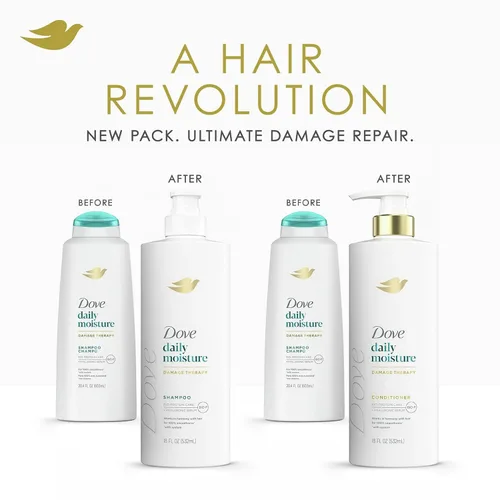 Miniatura 3 de Dove Juego de champú y acondicionador de humedad diaria con gel de baño de humedad profunda, hidratación profunda para revitalizar el cabello