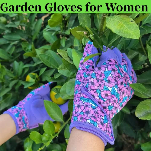 Miniatura 7 de Guantes de jardinería a prueba de espinas y resistentes a pinchazos con agarre, guante de jardín para mujer, regalos de cuero para trabajo en el 1