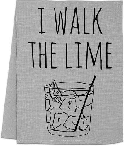 Toalla de cocina divertida, "I Walk The Lime", toalla de cocina con saco de harina, dulce regalo para inauguración de la casa, decoración de cocina