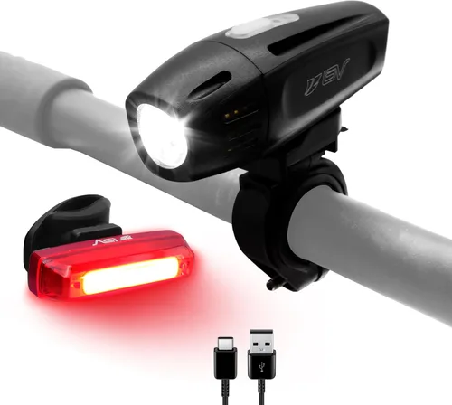 Miniatura 9 de Luces de Bicicleta BV, Super Brillantes con 5 Faros LED Delanteros y 3 Traseros, Luces de Bicicleta para Montar de Noche con Liberación Rápida, Set