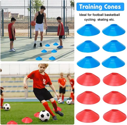 Miniatura 6 de Juego de entrenamiento de velocidad y agilidad para fútbol - Escalera de agilidad de 20 pies, 12/16 conos deportivos y entrenador de patada de Azul