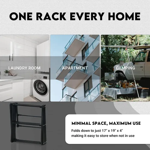 Miniatura 5 de ZOES HOMEWARE Tendedero de ropa Tendedero plegable de ropa para lavandería Secadores portátiles plegables pequeños para lavandería Uso
