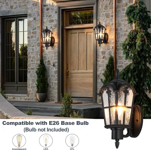 Miniatura 4 de Lámparas de pared para exteriores de gran tamaño de 16 pulgadas, para montaje en pared, faroles impermeables para exteriores, apliques exteriores