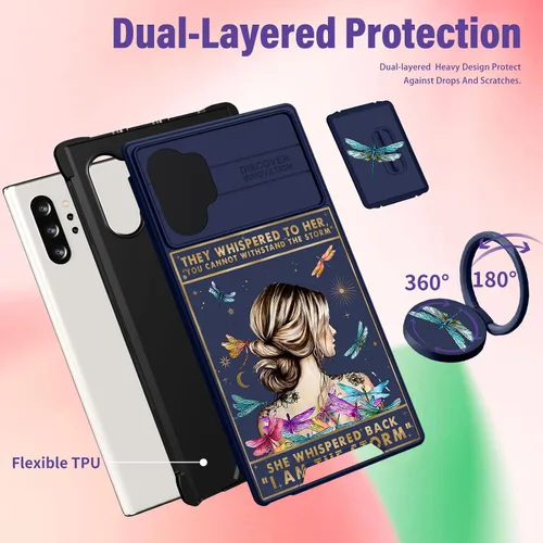 Miniatura 5 de Funermei Funda para teléfono Samsung Galaxy Note 10 Plus – Funda femenina bonita para niñas, diseño inspirador estético con funda para cámara