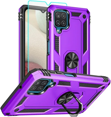 Miniatura 8 de Funda para Samsung Galaxy A12, Samsung A12 con protector de pantalla HD, [grado militar de 16 pies probada en caídas], anillo protector a prueba