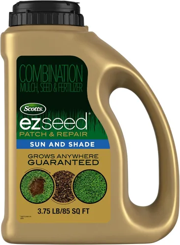 Scotts EZ Seed Patch & Repair - Mantillo de sol y sombra, semillas de césped, combinación de fertilizantes para puntos desnudos y reparación, 3.75
