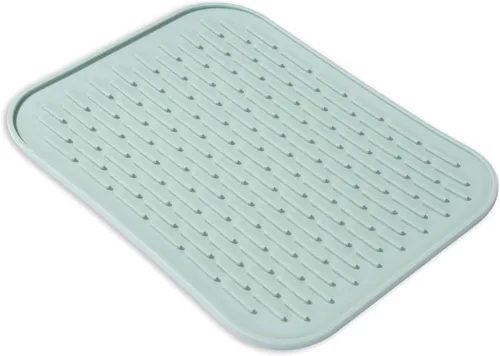 Miniatura 13 de Tapete pequeño para secar platos, tapetes de silicona para encimera de cocina, 11.5 x 9.1 pulgadas, para estante sobre el fregadero, ollas