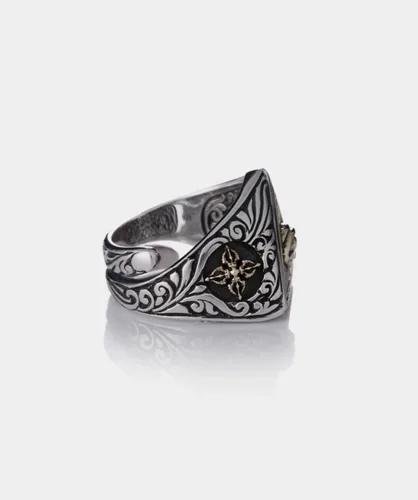 Miniatura 6 de Anillo de ojo de Dios abierto para hombres y mujeres, ajustable, vintage, ojo de Horus, triangular, negro, plata, grabado ojo de ver, anillo