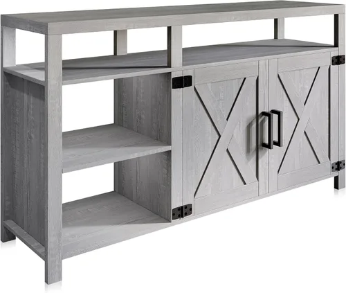 Miniatura 5 de BELLEZE Trussati - Mueble rústico de TV de 62 pulgadas, se adapta a televisores de hasta 70 pulgadas, consola central de entretenimiento