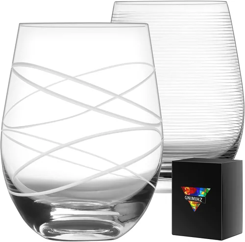 Miniatura 9 de Copas de vino sin tallo para vino tinto o blanco (juego de 2), 18 onzas, copas de vino grandes para cabernet, pinot noir, borgoña, burdeos