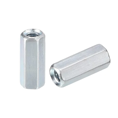 Miniatura 9 de uxcell 10 tuercas de acoplamiento M5x8x12mm - Acoplador de varilla roscada hexagonal de acero al carbono galvanizado para muebles, electrónico