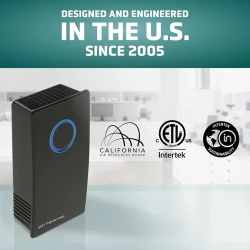 Miniatura 4 de Germ Guardian GG1100B 7” Purificador de aire enchufable pequeño, sanitizador de aire de pared para habitaciones pequeñas, refresca el aire, luz UV-C