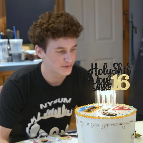Miniatura 6 de 1 pieza de decoración para tartas con purpurina de 16 años con purpurina para tartas de 16 cumpleaños, dulces de 16 años de 16 a 16 años