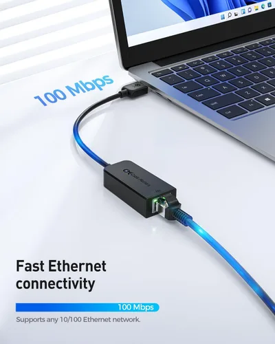 Miniatura 2 de Cable Matters Adaptador USB a Ethernet Plug & Play - Compatible con clones de direcciones PXE y MAC -Adaptador Ethernet a USB 2.0 de 10/100 Mbps