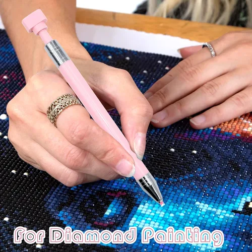 Miniatura 5 de ZYNERY 2 bolígrafos de arte de diamante, bolígrafos de pintura de diamante recargables, bolígrafos de arcilla con pegamento para diamantes