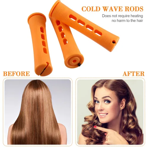 Miniatura 3 de WILLBOND - 36 piezas de varillas de onda fría para permanente de cabello, varillas de rizado con peine de cola de rata de acero para peinado