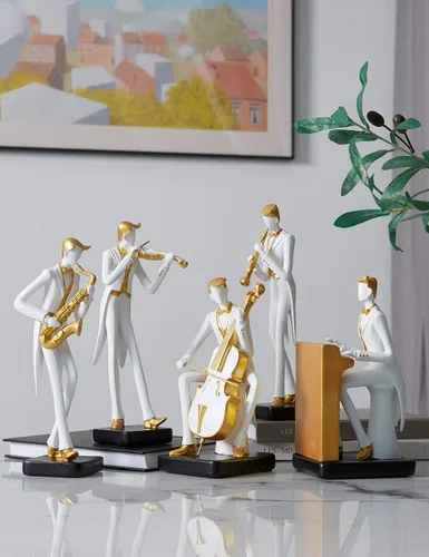 Miniatura 6 de HAUCOZE Estatua de músico, escultura de piano, decoración musical, regalo para amantes de la música, para estudio, sala de estar, oficina, 10