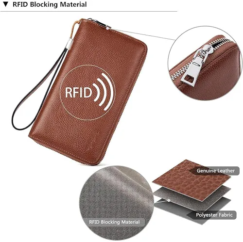 Miniatura 5 de BOSTANTEN Monederos y bolsos de cuero para mujer bolso de mano grande para trabajo bolso cruzado suave y carteras de cuero para mujer bloqueo RFID