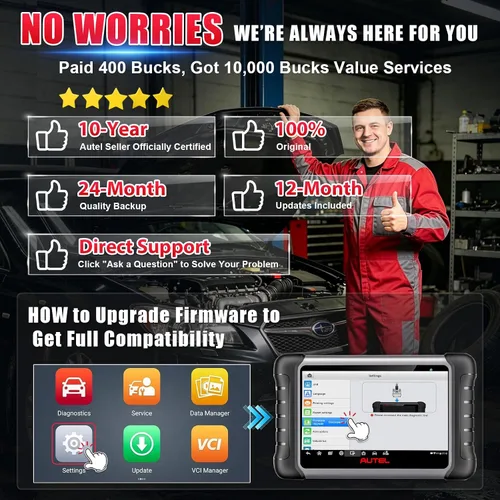 Miniatura 9 de Autel Escáner MaxiCOM MK808Z: Escáner OBD2 de todo el sistema 2026 y herramienta bidireccional – 3000+ pruebas activas, servicio 28+, Smart Auto