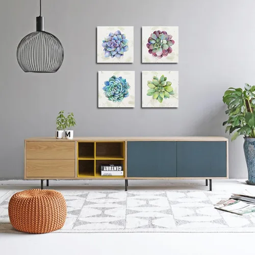 Miniatura 4 de Lienzo decorativo para pared, diseño de suculentas, plantas de cactus en acuarela, pósteres botánicos, cuadros florales, decoración de pared, 12 x