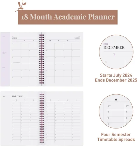 Miniatura 3 de Riley's Planner 2024-2025 - Agenda semanal gruesa de 18 meses, agenda semanal y mensual audaz y distintiva, cubierta resistente, páginas de notas