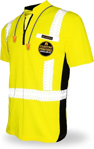 KwikSafety - Camisas de seguridad de manga corta premium [collares de lujo] Clase 2 Hi Vis Camisas para hombres ANSI OSHA Camisas de alta visibilidad